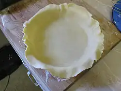 Crust in pie dish