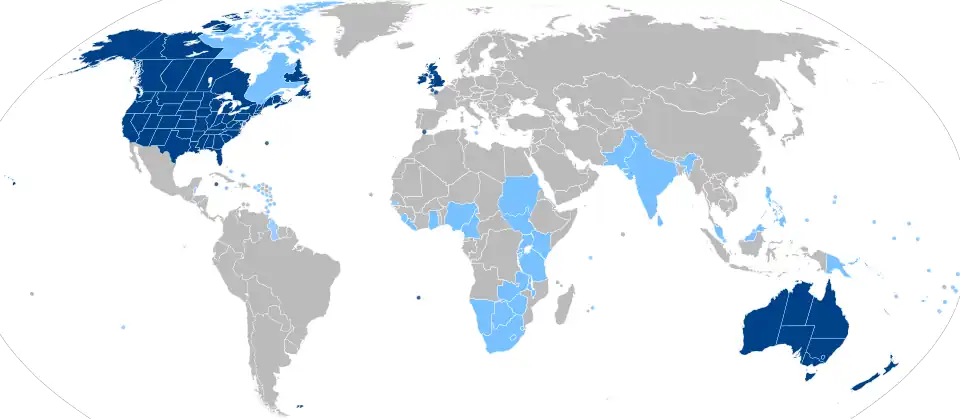 English Language around the world.