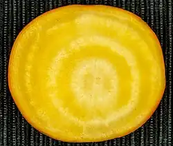 Inside of a yellow beet