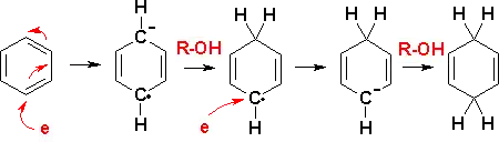 Birch reduction reaction mechanism