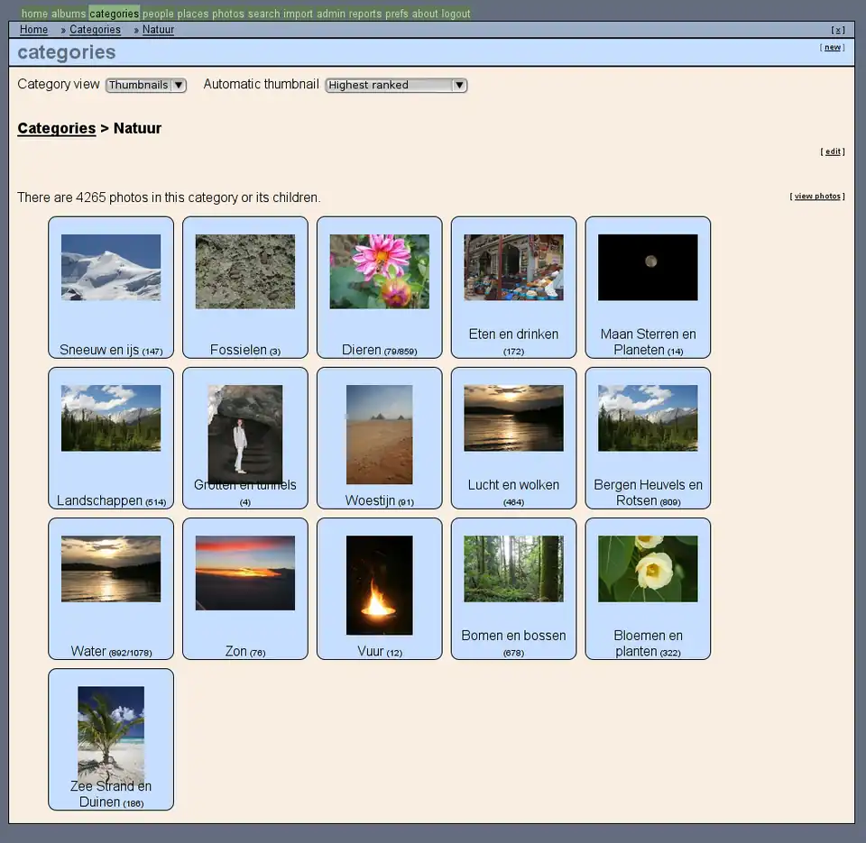 Screenshot: The category page