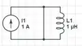 The equivalent circuit after the push button switch is pressed, but before the SPDT BBM switch is thrown.