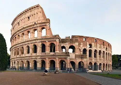 The Roman Colosseum.