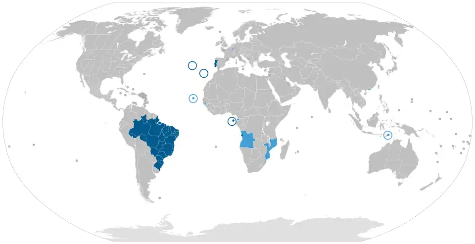 The Portuguese language around the world.