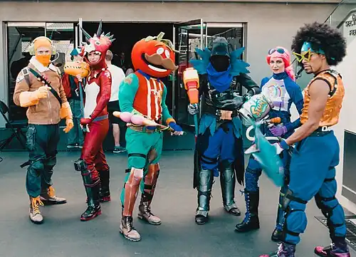 Cosplay at E3 2018. Cosplay was a popular activity at gaming conventions from the 2000's onwards.
