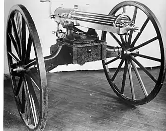 1862 Gatling Gun, a predecessor to the modern machine gun.
