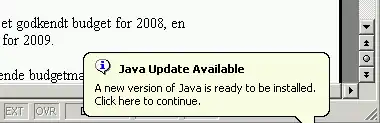 Popup message for Java update