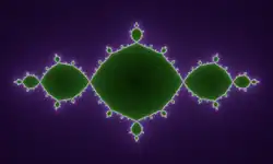 2 domains: 1 domain has one component, but the other domain has infinitely many components