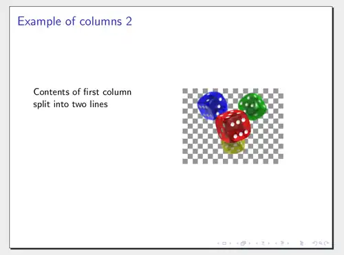 Example of columns in Beamer