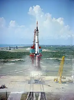 Freedom 7 during the launch.