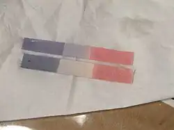 An example of litmus paper which is used to test for chlorine gas.