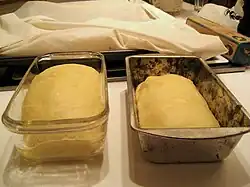 Glass (left) and metal (right) loaf pans