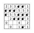 Example of solved Minesweeper puzzle