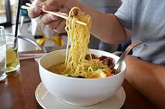 Ramen noodles in soup