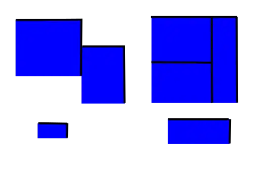 Some cuboids in '"`UNIQ--postMath-000000B3-QINU`"' (in 2D, cuboids are juts rectangles)