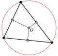 The circumcenter of an acute triangle is inside the triangle