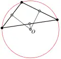 The circumcenter of an obtuse triangle is outside the triangle