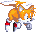 Sprite of Tails flying.