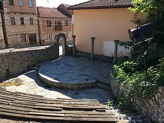 The recent built amphitheater near the church site