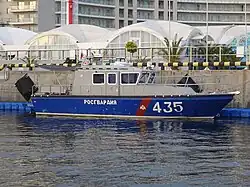 A Russian National Guard Afalina-class patrol boat in 2018