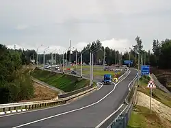 Exit to Lezhnevo from the M7 highway.