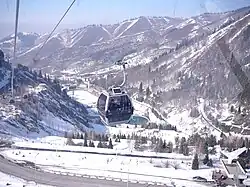 The new Medeu-Shymbulak gondola line. 8-passenger cabin