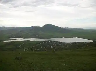 A view of Berkaber and Berkaber reservoir