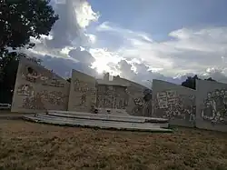 Destroyed statue of Sheikh Mujibur Rahman in Dhaka, Bangladesh, in August 2024.