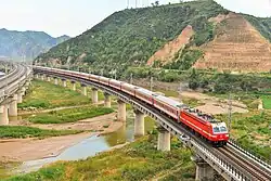 Baotou–Xi'an railway in Suide County