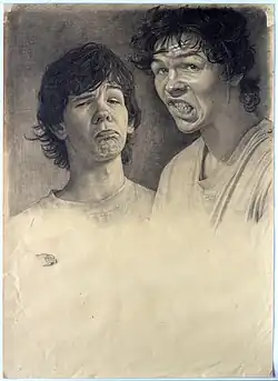 Self-portrait, pencil drawing 42x29 cm, 1995