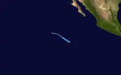 A track map of Tropical Depression One-E
