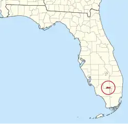 Location of Big Cypress Reservation in red.