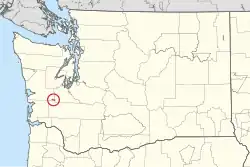 Location of the Confederated Tribes of the Chehalis Reservation in Washington