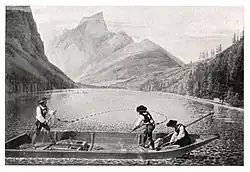 Fishermen on the lake in 1822. Watercolor by Matthäus Loder&nbsp;[de]