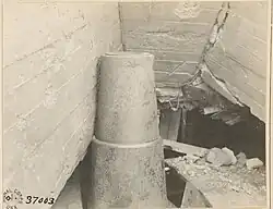 One of the Blankenberge howitzers sabotaged by the retreating Germans.