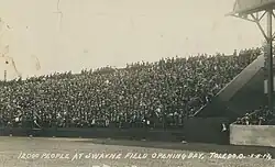 12,000 people in the stands at Swayne Field Opening Day, Toledo, Ohio