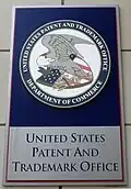 Signboard of U.S. Patent Office Alexandria
