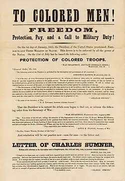 Union poster for emancipated slaves