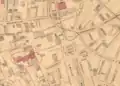 Detail of 1860s map of Boston, showing Merchants Exchange building