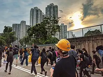 Protesters at Tai Po on 10 August 2019