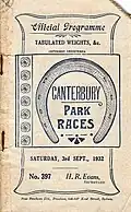 1932 STC Canterbury Stakes racebook front cover