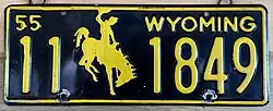 1955 Wyoming License Plate