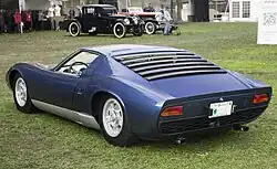 Rear view of a 1969 Miura P400 S