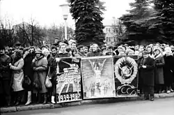 Lithuanian people in Šiauliai (Gorbachev visit, 1990)