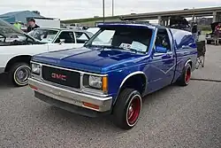 1991 GMC Sonoma pickup modified in the lowrider style