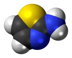 Space-filling model of the aminothiazole molecule