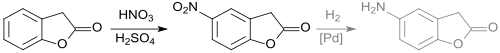 5-Nitro- and 5-amino-2-coumaranone