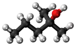 Ball-and-stick model of 2-methylpentan-2-ol