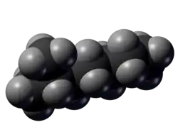 Spacefill model of 2-methylheptane