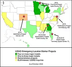 USNG ELM projects around the United States
